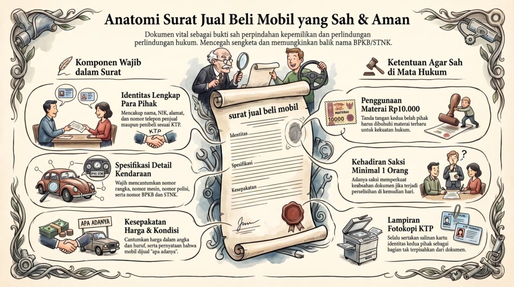 infografis contoh surat jual beli mobil