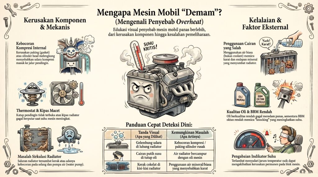 penyebab mobil overheat dan solusinya