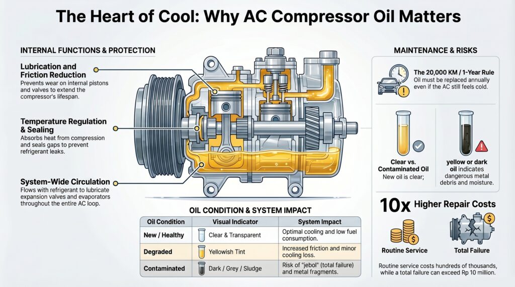 cara kerja oli kompresor ac mobil