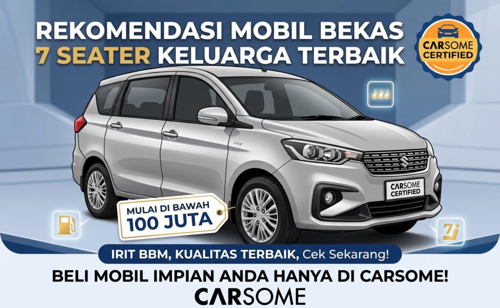 mobil bekas 7 seater keluarga terbaik, irit BBM, dan murah mulai di bawah 100 juta