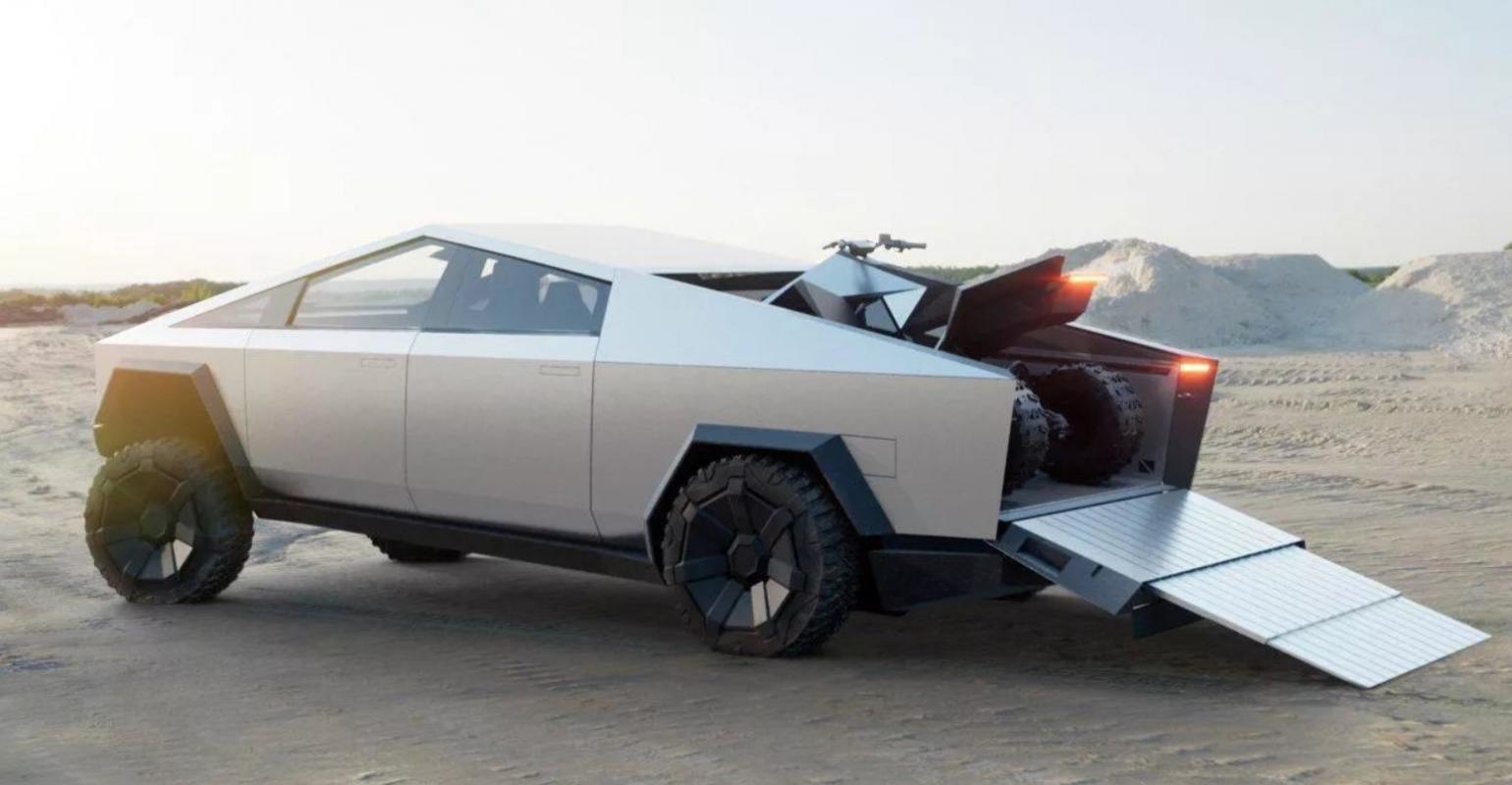 Cybertruck anti peluru futuristik