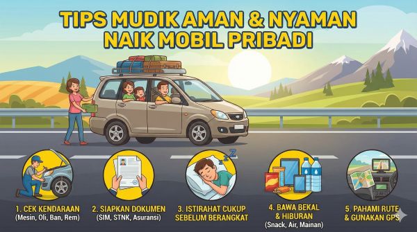 persiapan mudik naik mobil pribadi
