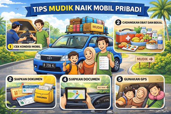 persiapan mudik naik mobil pribadi